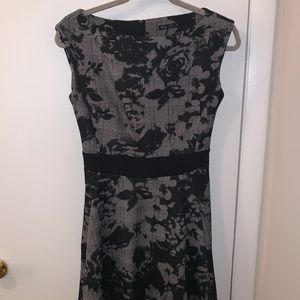 Floral square neck flare bottom dress